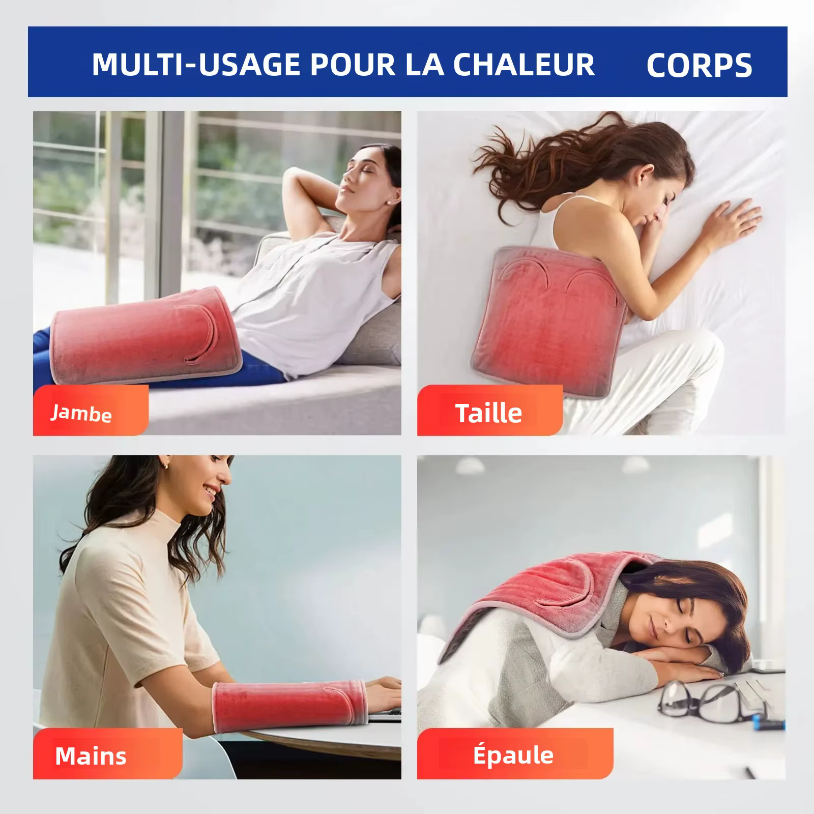 Tapis Chauffe-Pieds Électrique, 9 Niveaux de Chaleur et 4 Minuteries, Coussin Doux Lavable et Pliable pour Sous le Bureau, Maison et Hiver