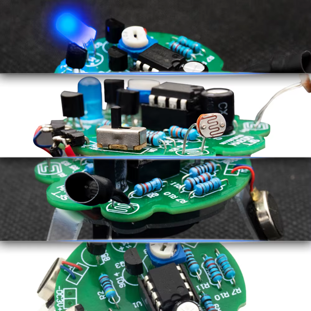 Robot luciole photosensible, bricolage, pièce adt, lampe respiratoire, mobile photosensible, pratique du soudage, outil d'entraînement