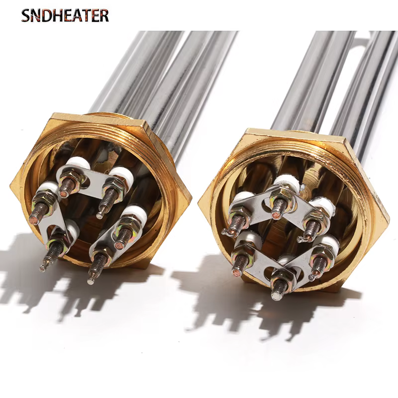 SNDHEATER chauffe-eau électrique DN32 DN40 DN50 élément chauffant par Immersion SUS304 220V Booster tubulaire 3KW 4.5KW 6KW 9KW 380V 12KW
