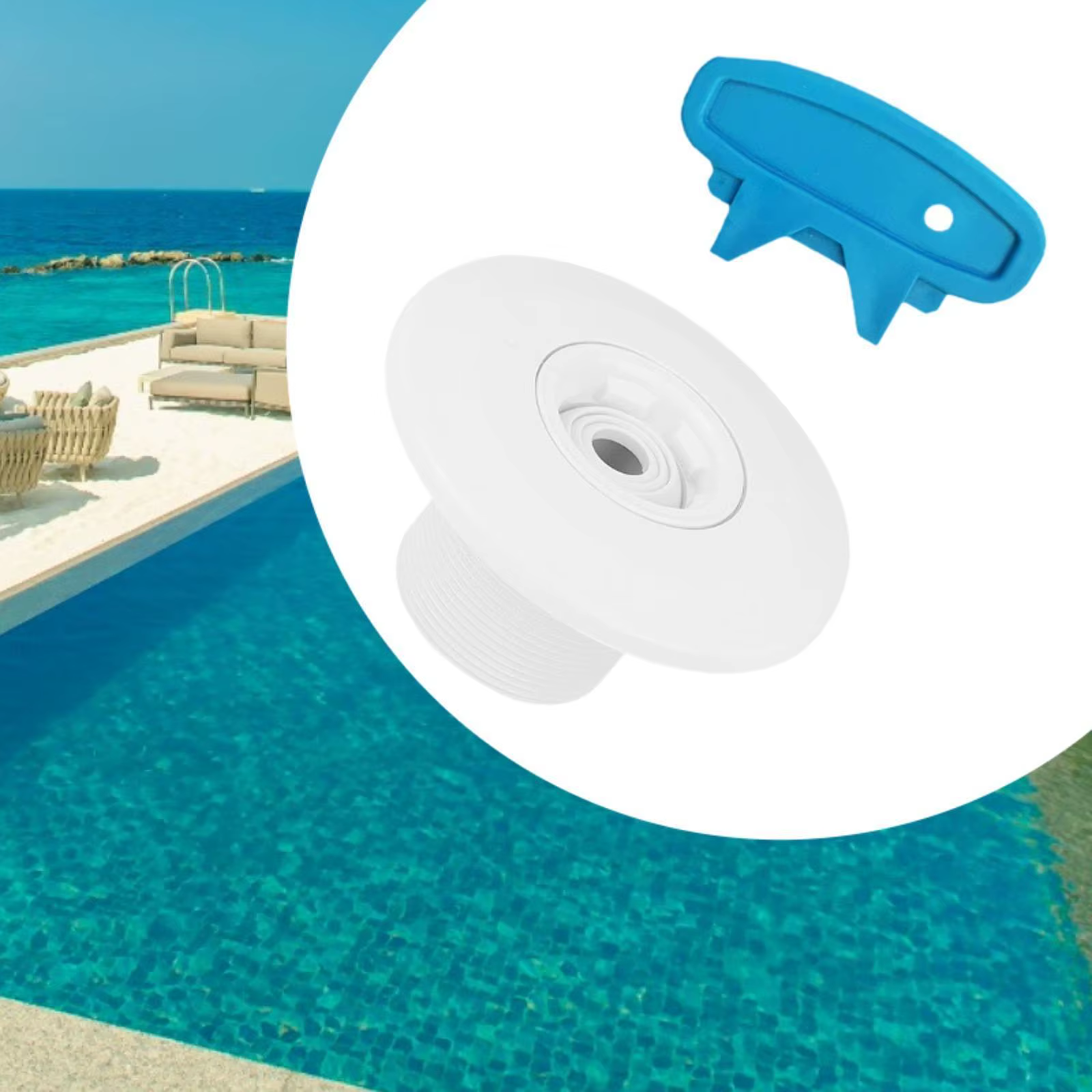 Buse de jet de piscine 2-en-1 rotative en PP