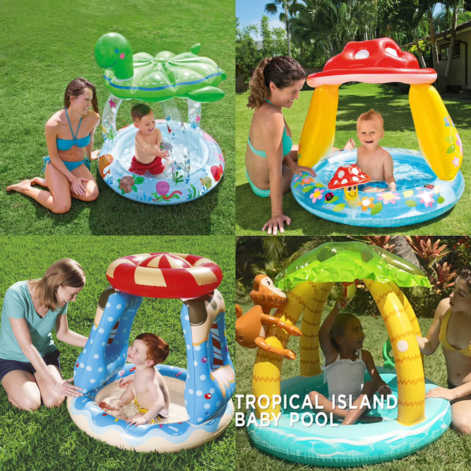 Piscine gonflable avec parasol pour enfants