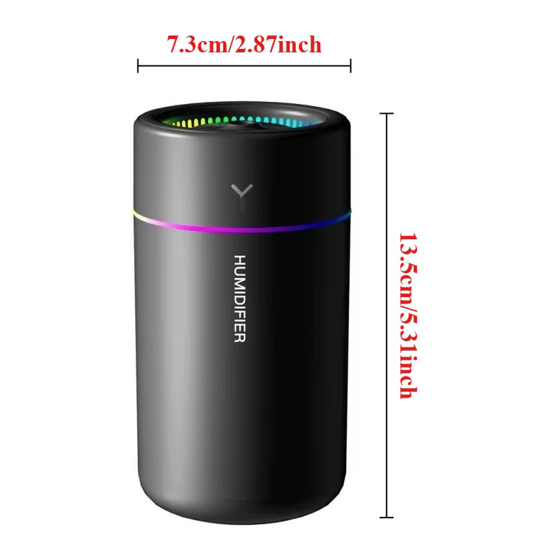 Humidificateur d'air de 280ML, grand Volume de brouillard, lumière d'ambiance colorée, diffuseur d'arôme silencieux, huiles essentielles d'aromathérapie pour maison et voiture