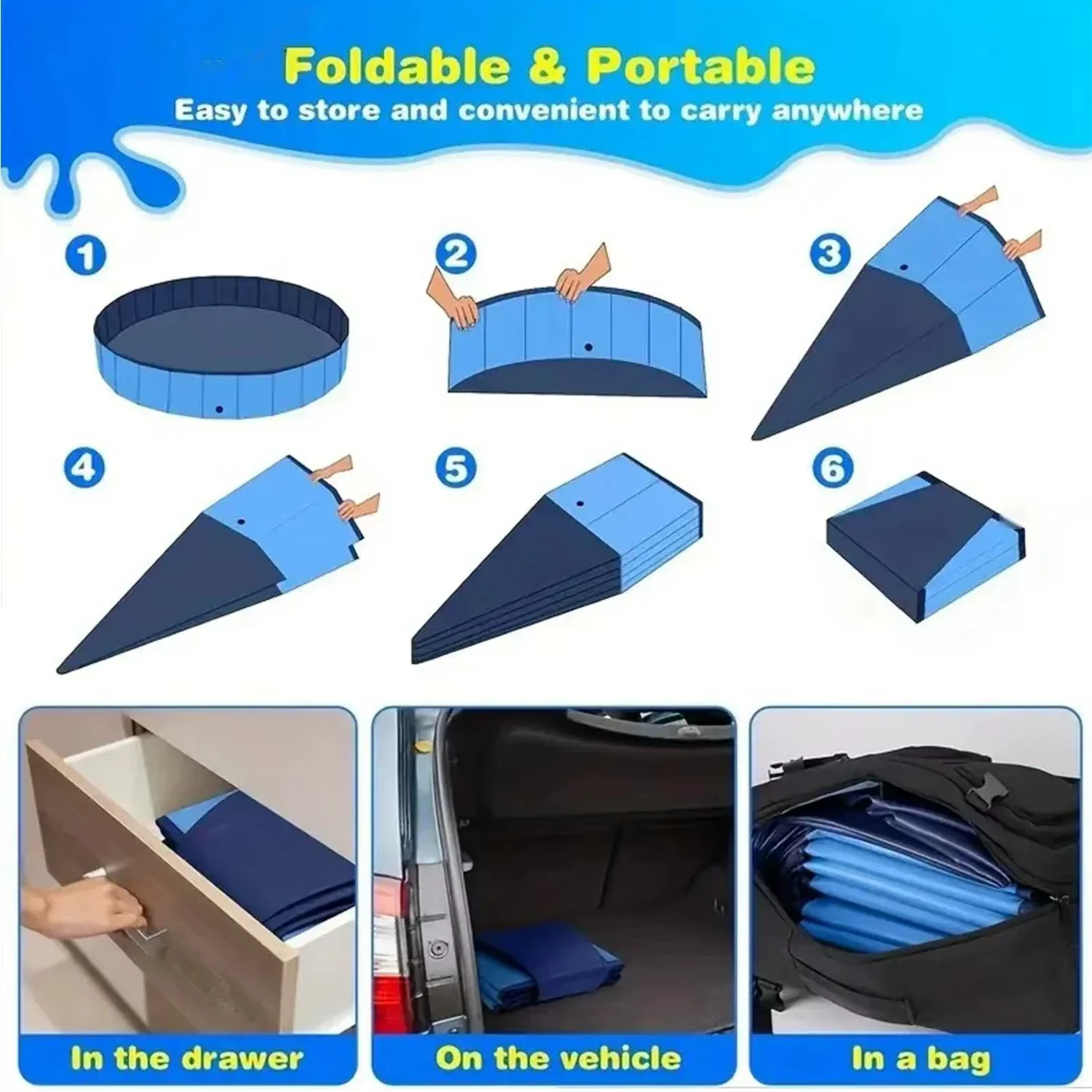 Piscine pliable pour animaux de compagnie