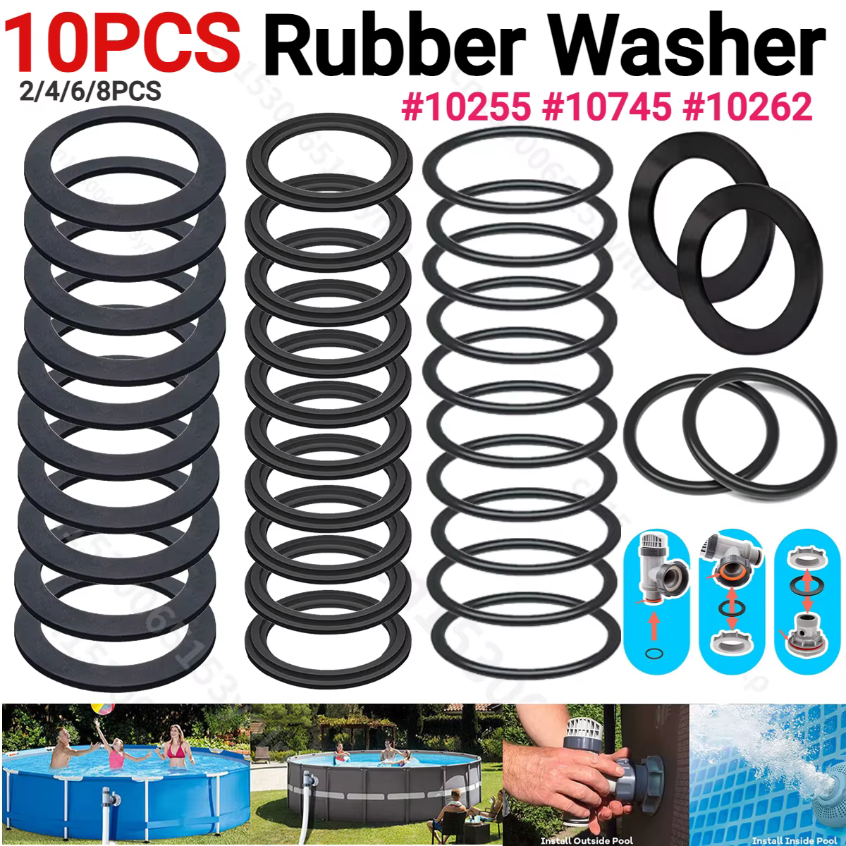 Rondelle en caoutchouc pour Intex Poolovale s10747/25006