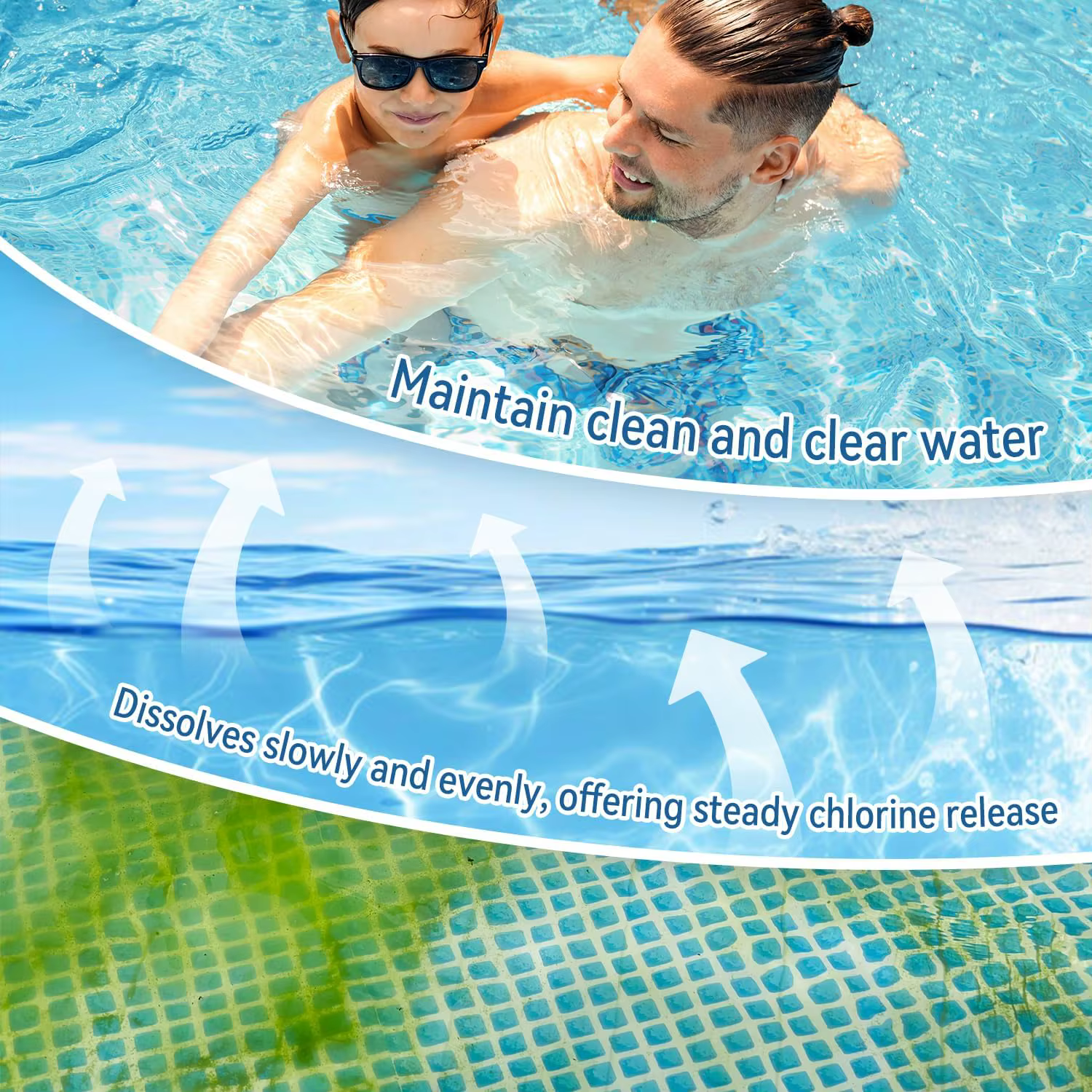 Tablettes de chlore trichloré 300G pour piscines et spas