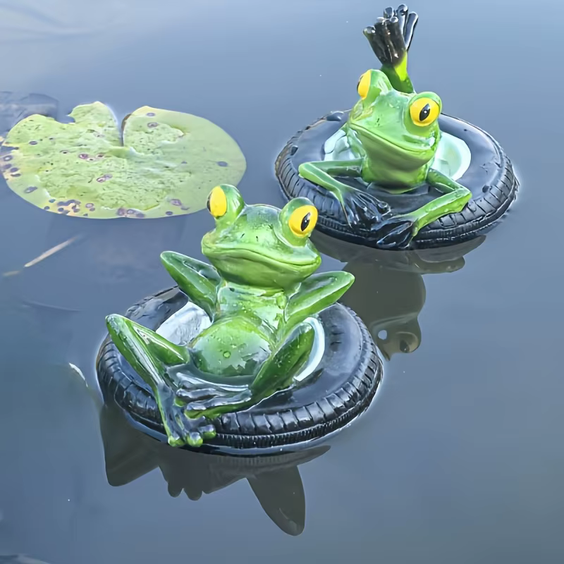 Statue de grenouille flottante d'extérieur pour bassin