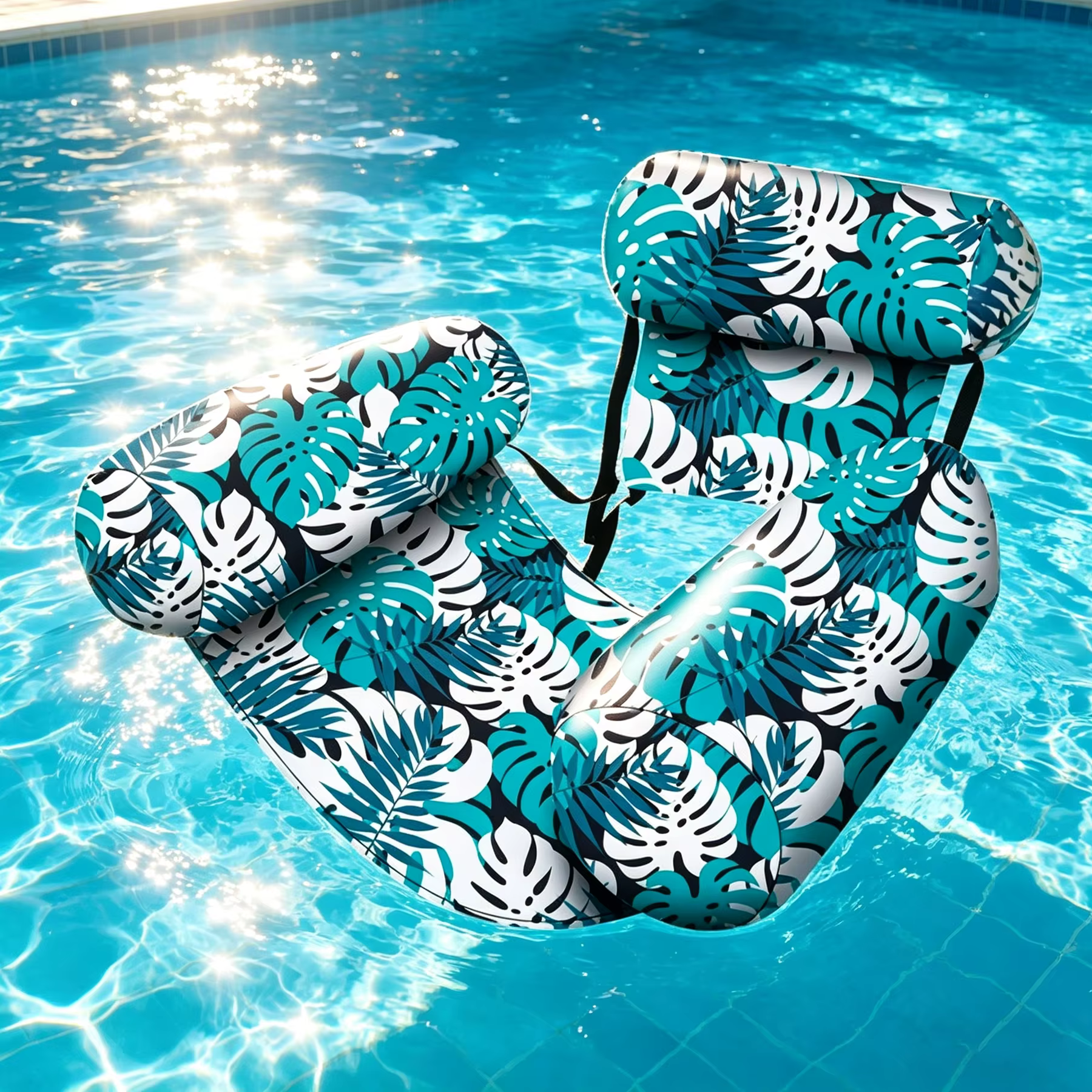 Piscine gonflable, chaise longue flottante pour adultes