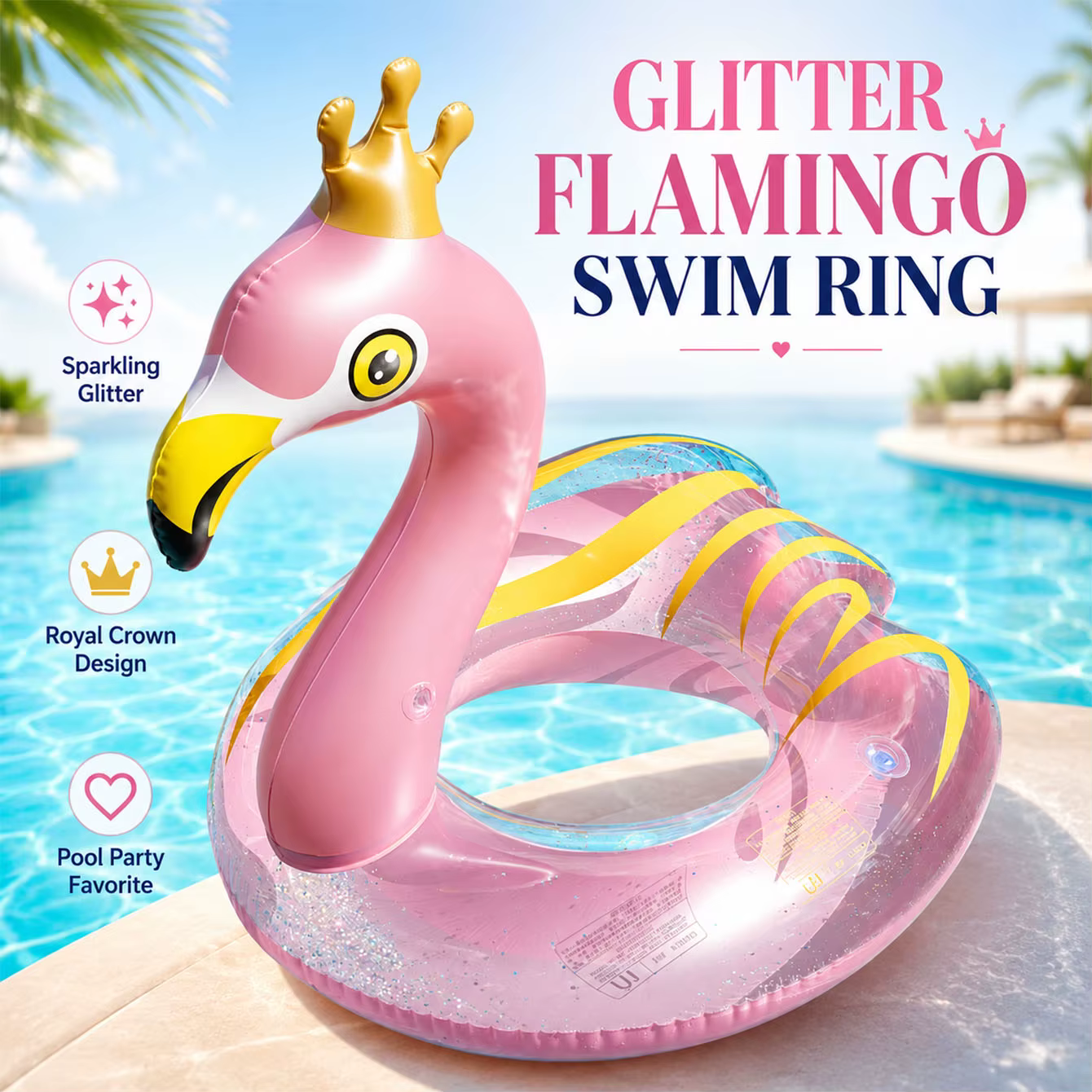 1PC Flotteur gonflable flamant rose pour piscine