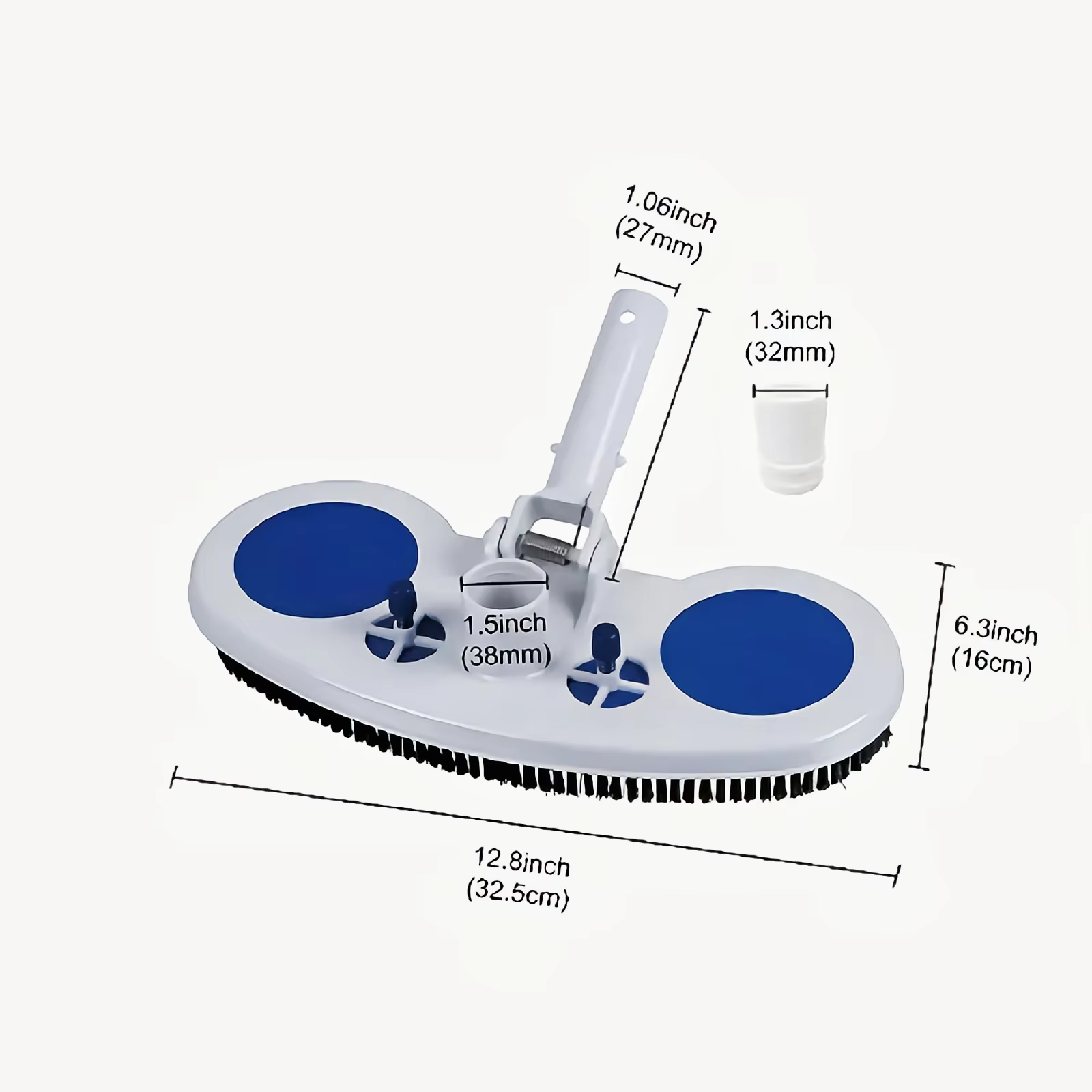 Tête d'aspiration pour piscine avec brosse - Outil de nettoyage sous-marin pour le fond et les parois