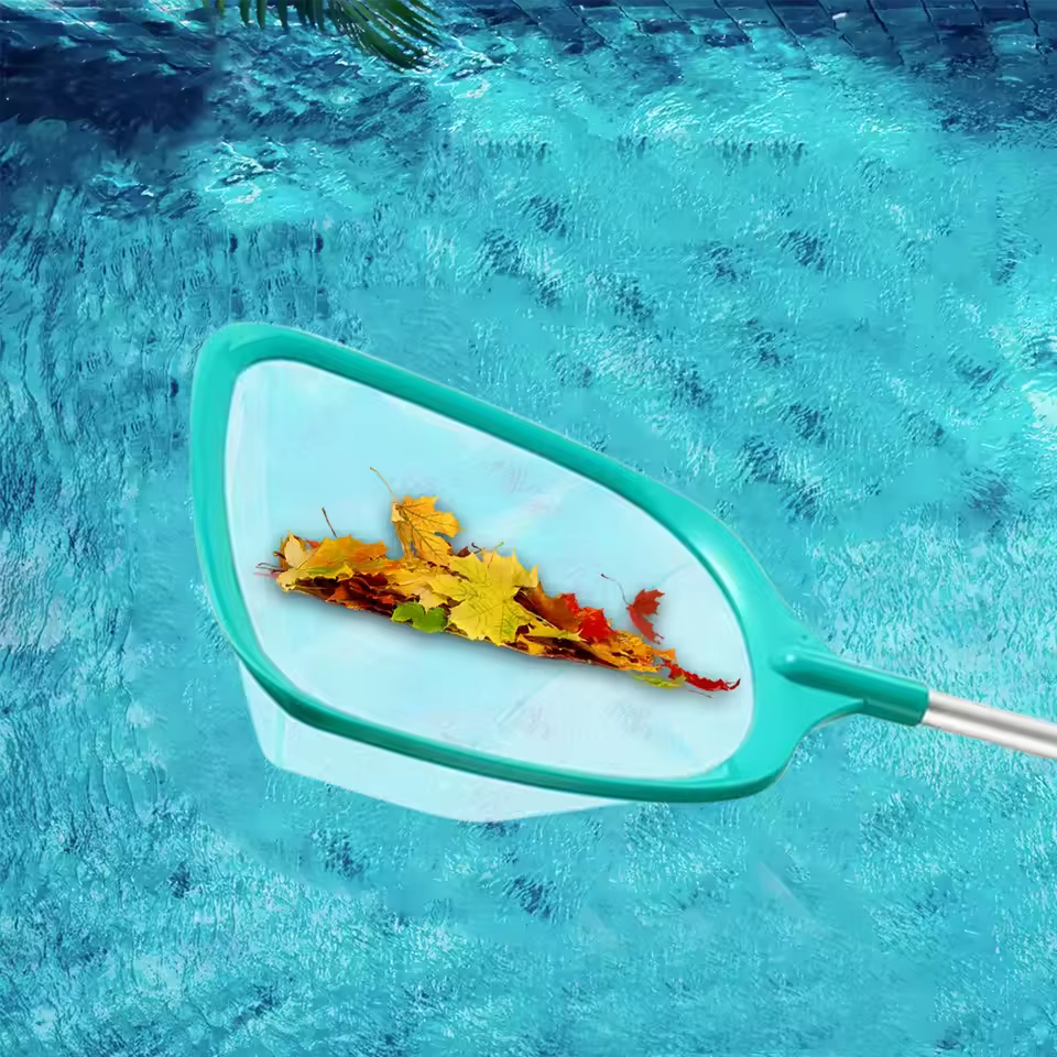 Épuisette à feuilles pour piscine avec manche en alliage d'aluminium pour le nettoyage
