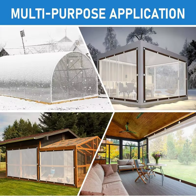 Bâche transparente imperméable avec œillets