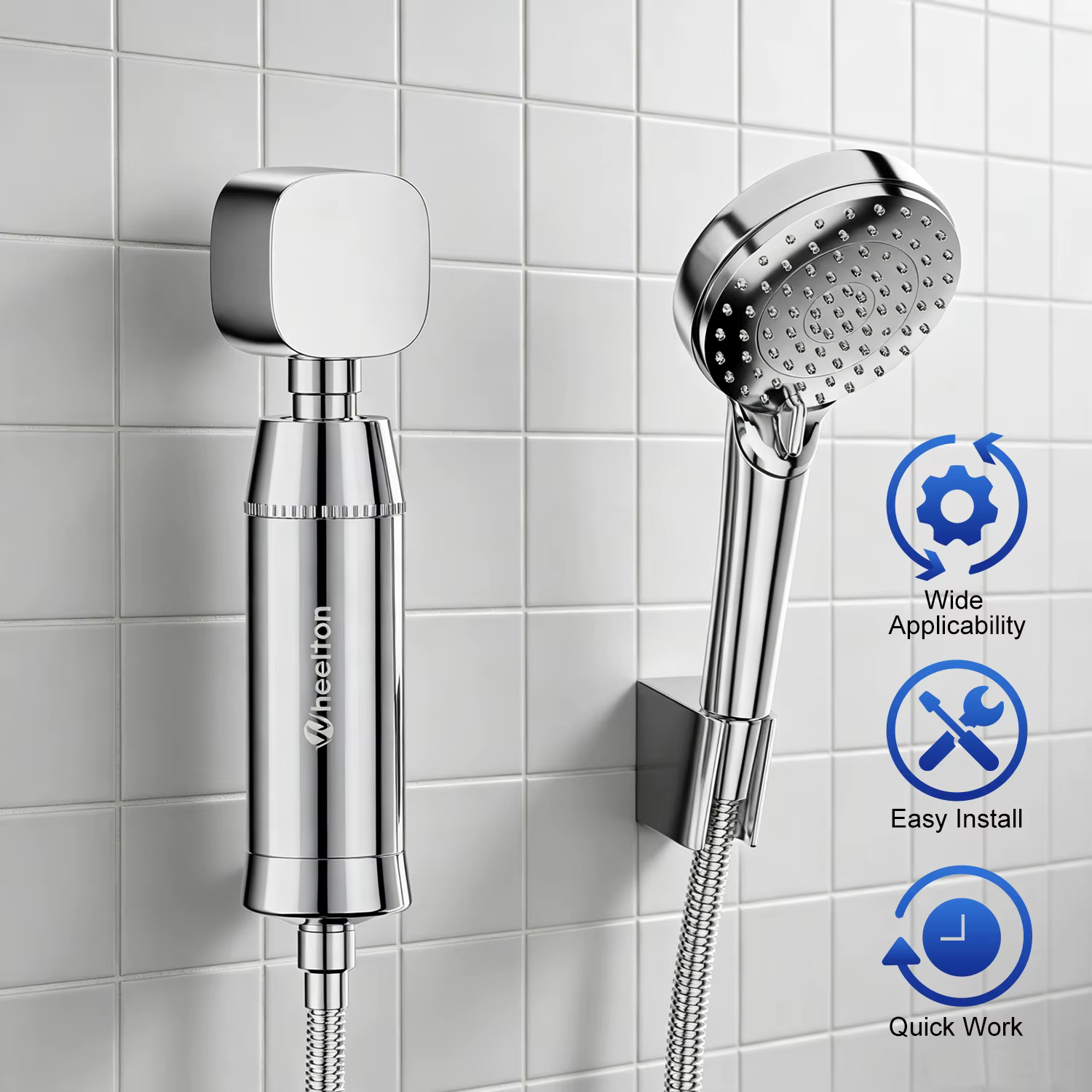 Filtre purificateur d'eau de douche Wheelton SPA pour éliminer le chlore