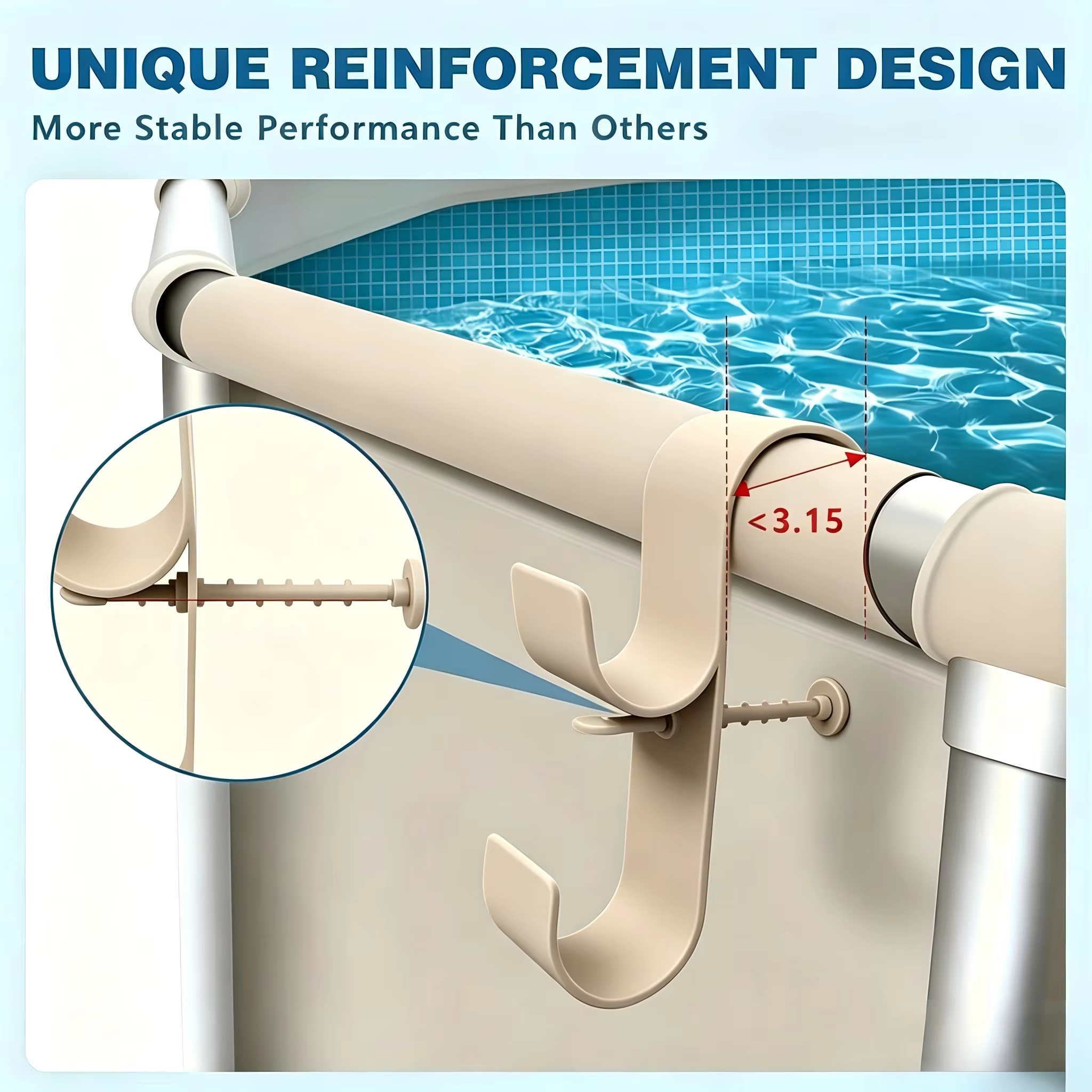 Support de poteau de piscine réglable