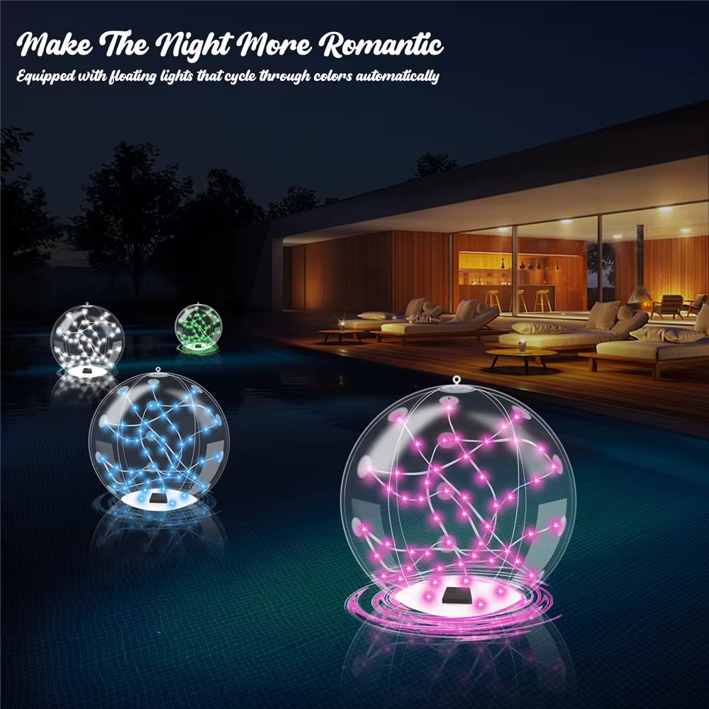 Lampes flottantes solaires pour piscine de 34 cm