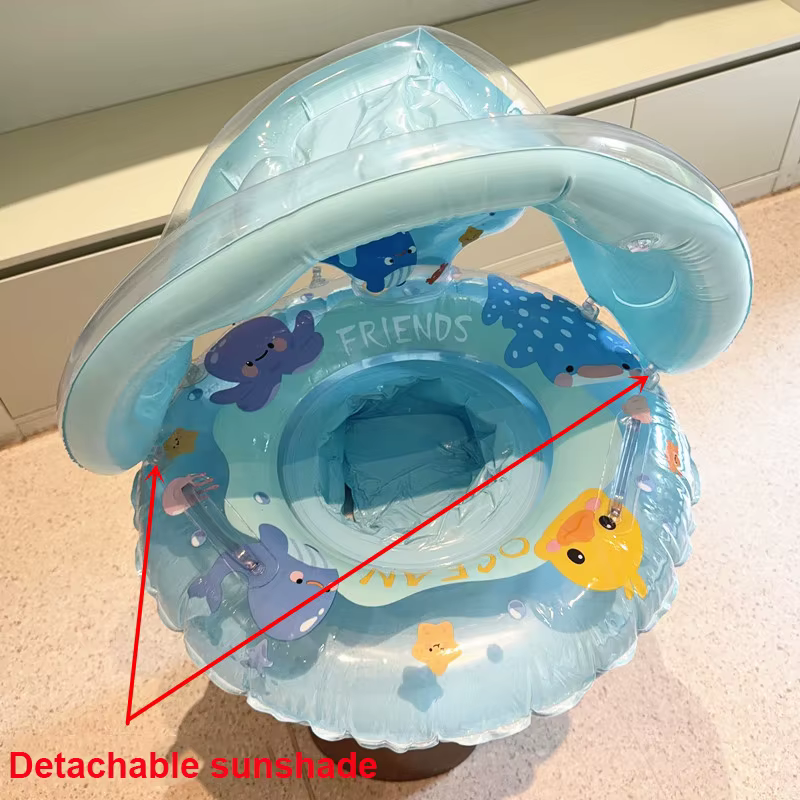 1 pièce gonflable Bouée de piscine avec pare-soleil détachable
