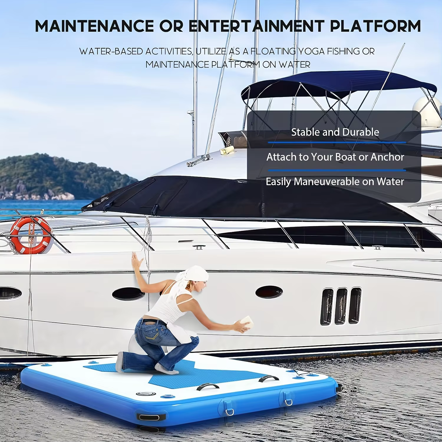 Dock flottant gonflable avec échelle