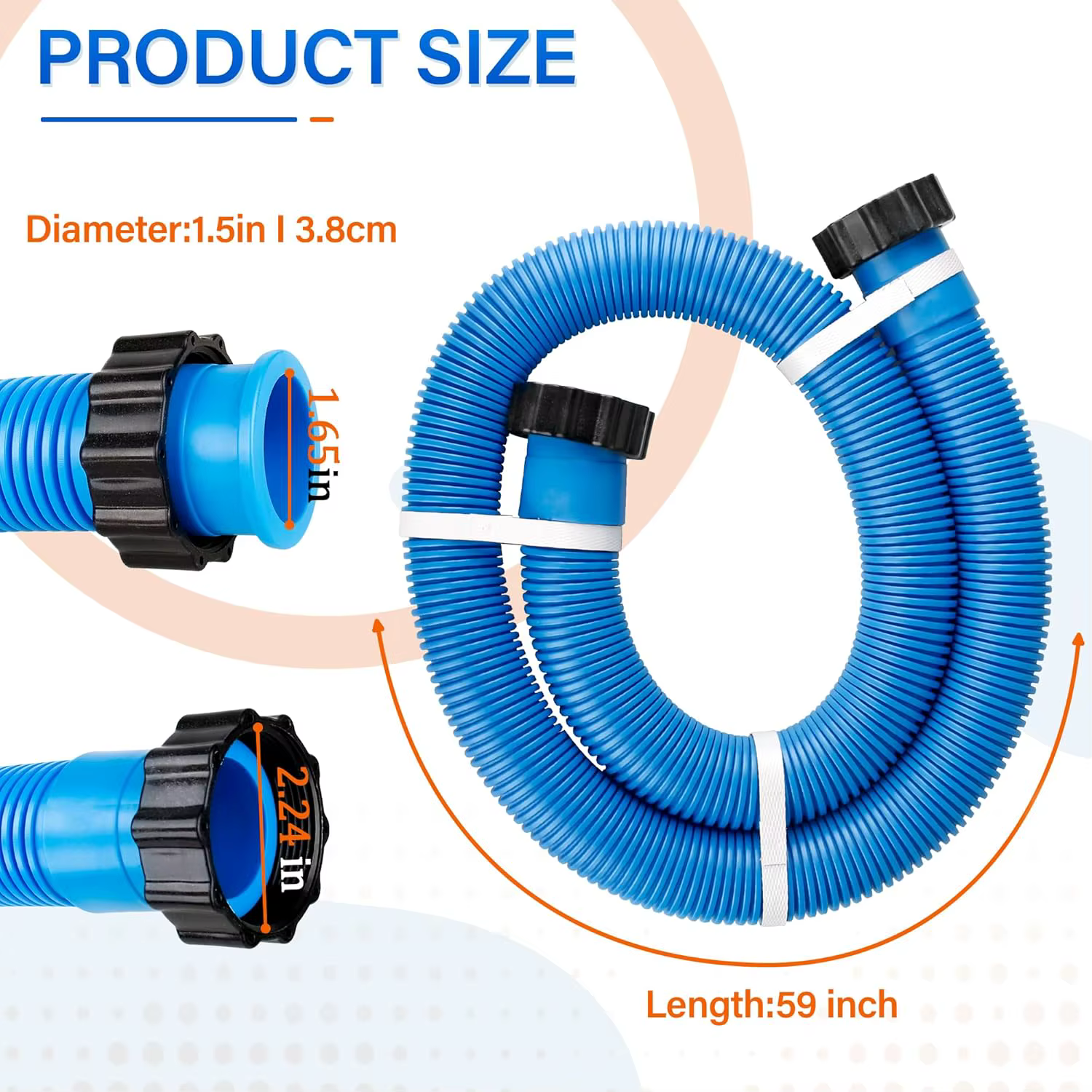 Tuyau de pompe de filtration de piscine de 150cm