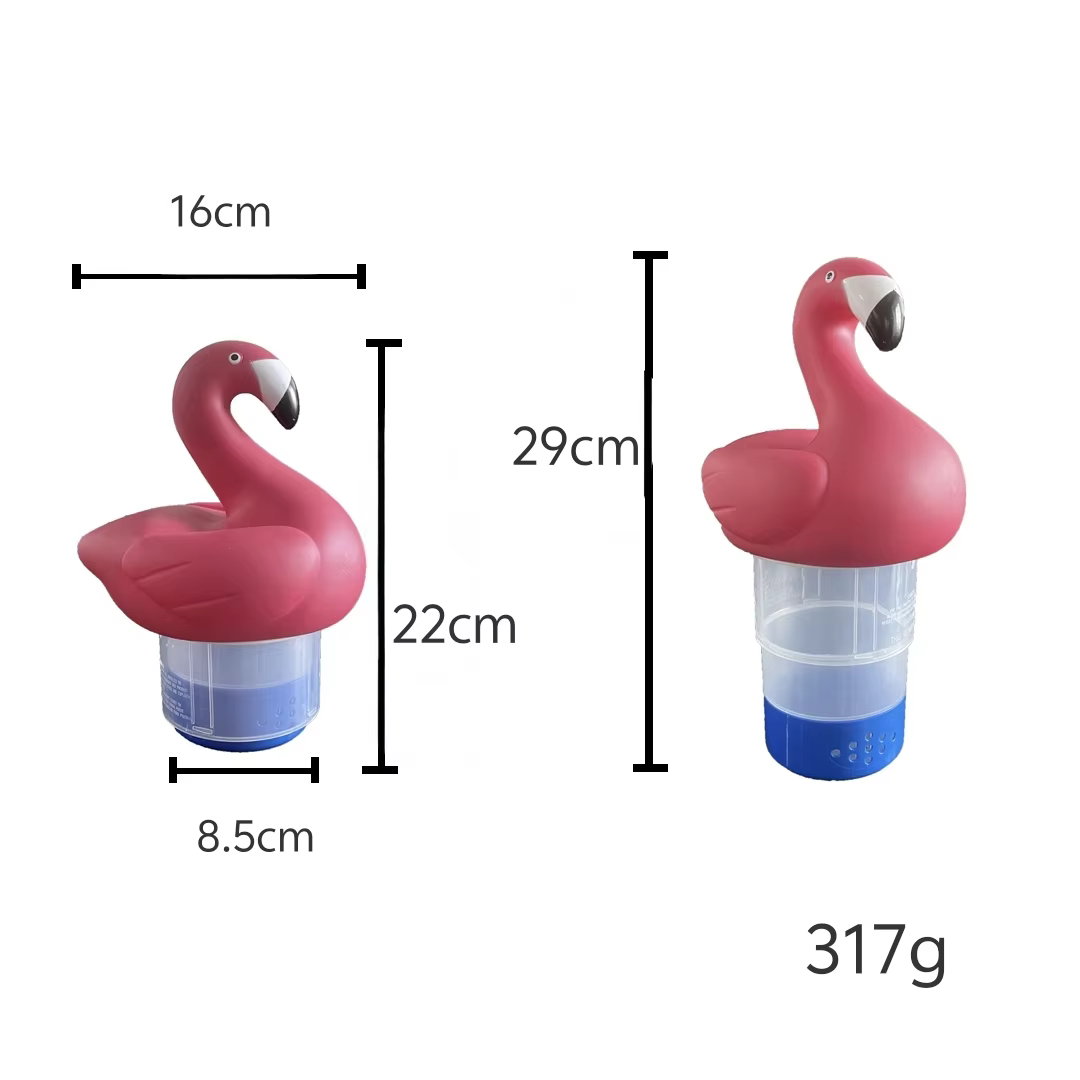 Distributeur de chlore flottant pour piscine (flammon rose)