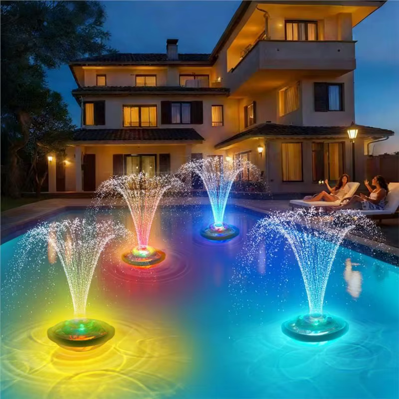 Fontaine d'eau flottante BSEVB avec lumières sous-marines