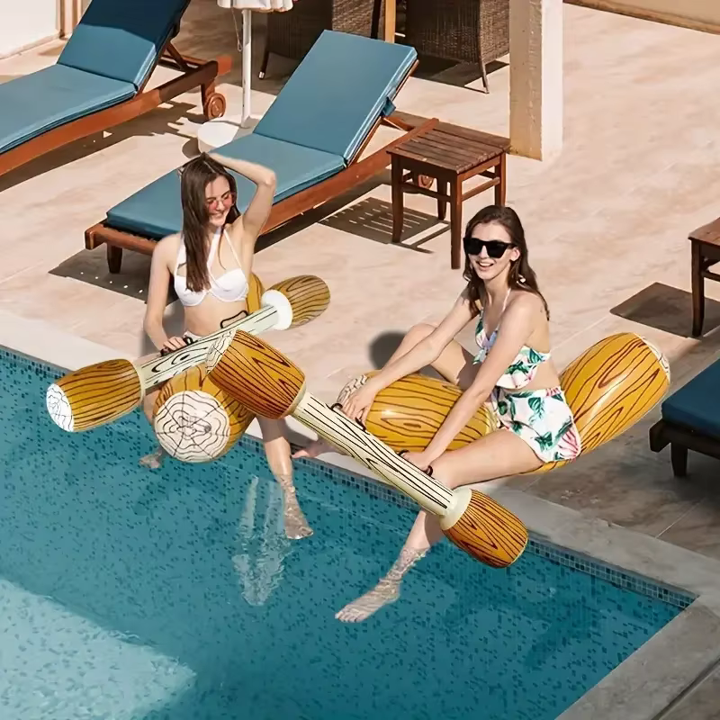 Ensemble de bâtons gonflables effet bois pour bataille aquatique