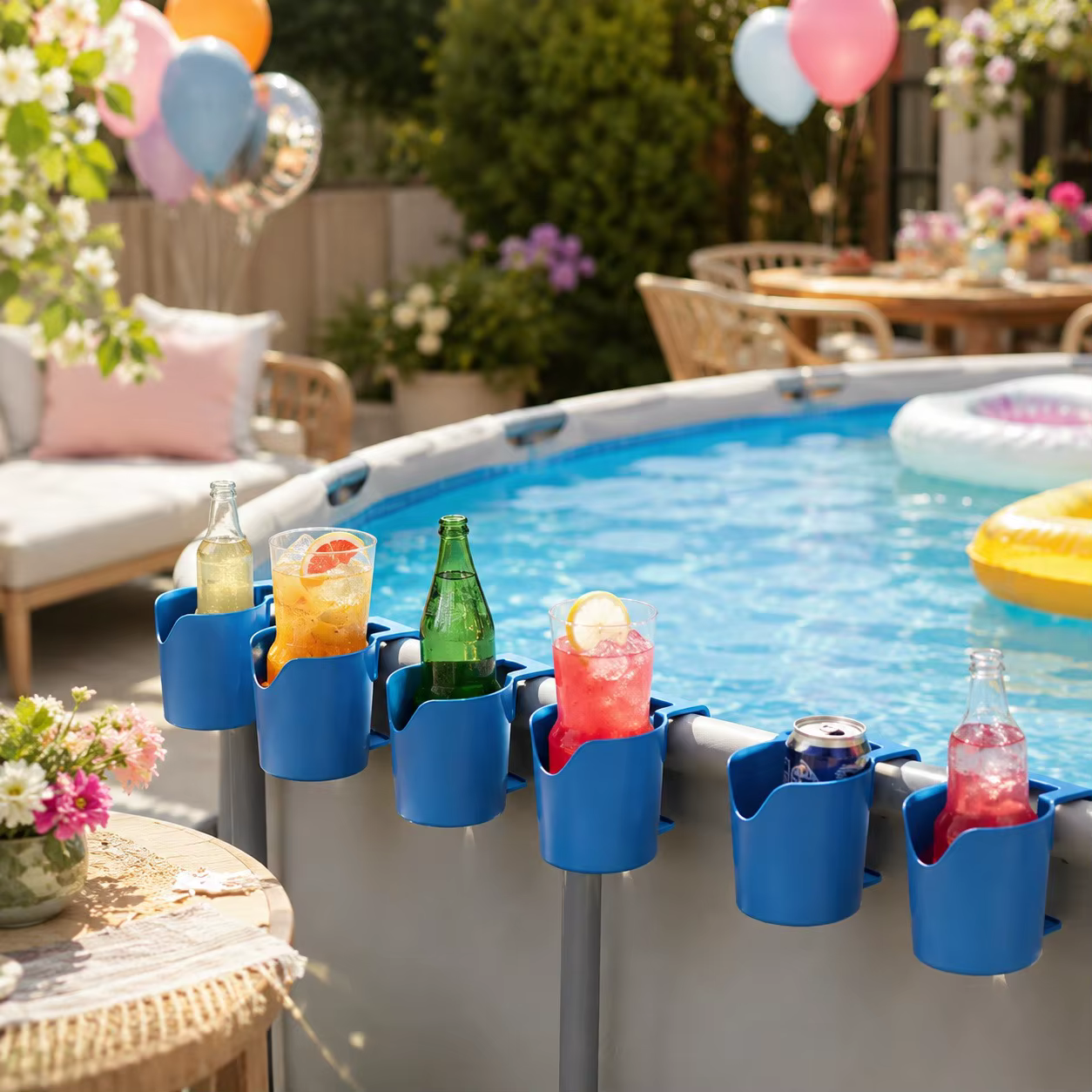 Porte-gobelet robuste pour piscine