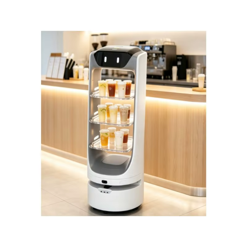 Robot de livraison de nourriture intelligent avec navigation automatique anti-obstacles, robot serveur pour la restauration, les hôtels et les cantines
