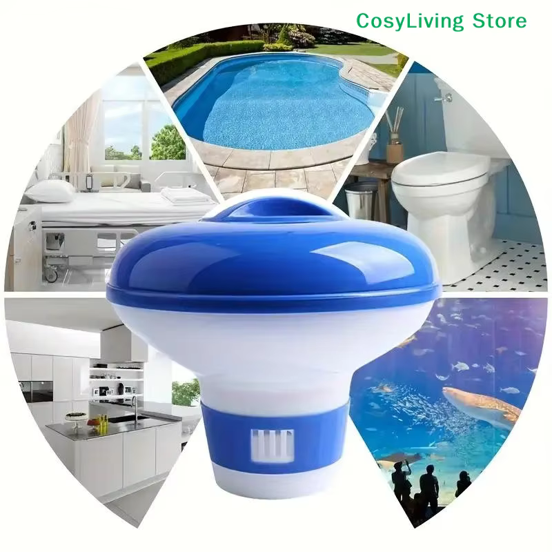 [CL] Distributeur de chlore flottant pour piscine de 5 pouces avec aérations à débit réglable et couvercle anti-fuite
