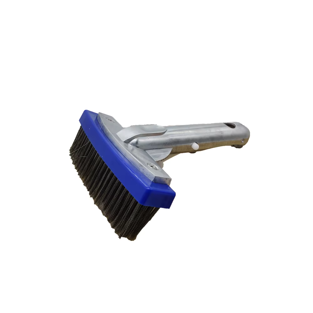 Brosse de piscine de 5 po avec dos et poignée en aluminium de 5 po - poils en acier inoxydable - Corps